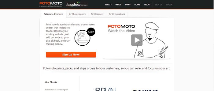 Page d'accueil Fotomoto