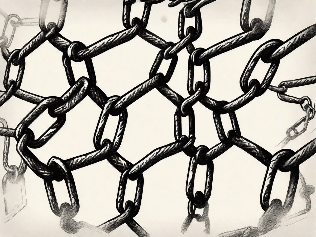 A chain in the process of a reaction