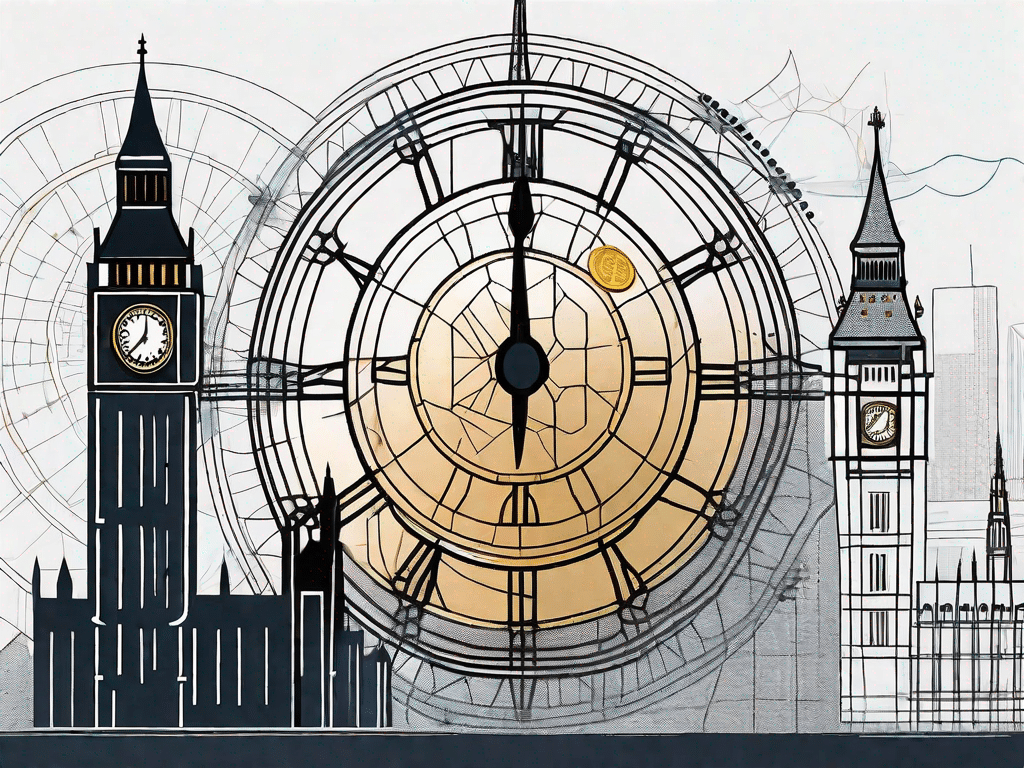 De skyline van Londen met iconische bezienswaardigheden zoals de Big Ben en London Eye